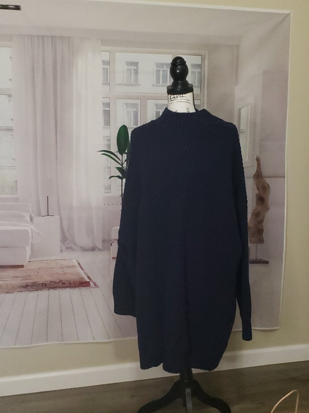 NWT Gap Women's Navy Cable Knit Tunic Sweater, XXL